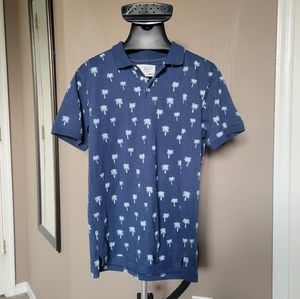 Mens Original Penguin Golf Shirt with palm tree design, Size M
